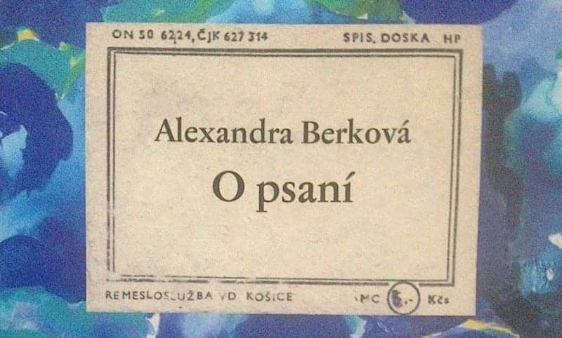 Alexandra Berková: O psaní