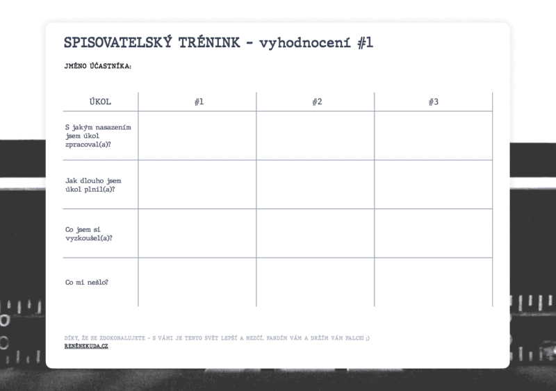 Spisovatelský trénink – pracovní sešit
