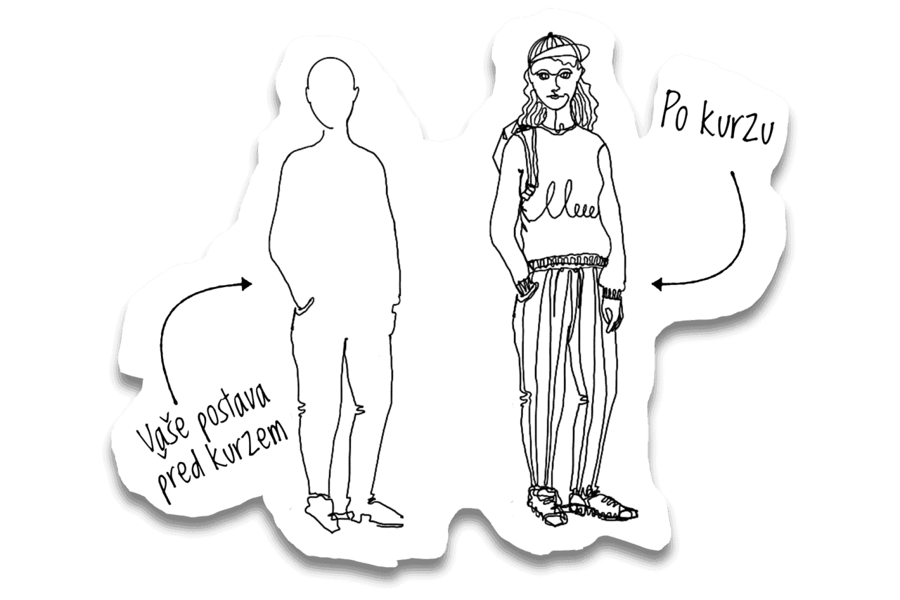 Srovnání postavy před a po kurzu