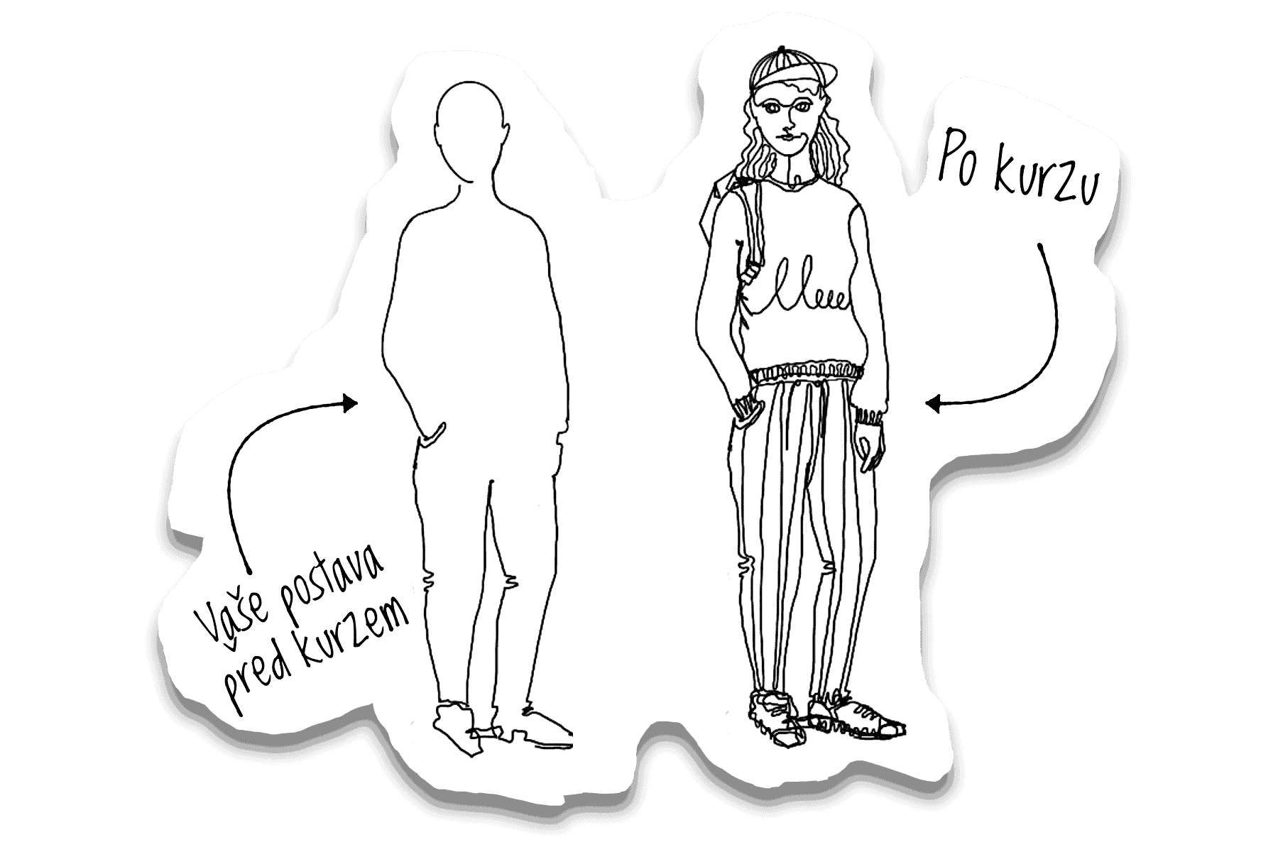 Srovnání postavy před a po kurzu